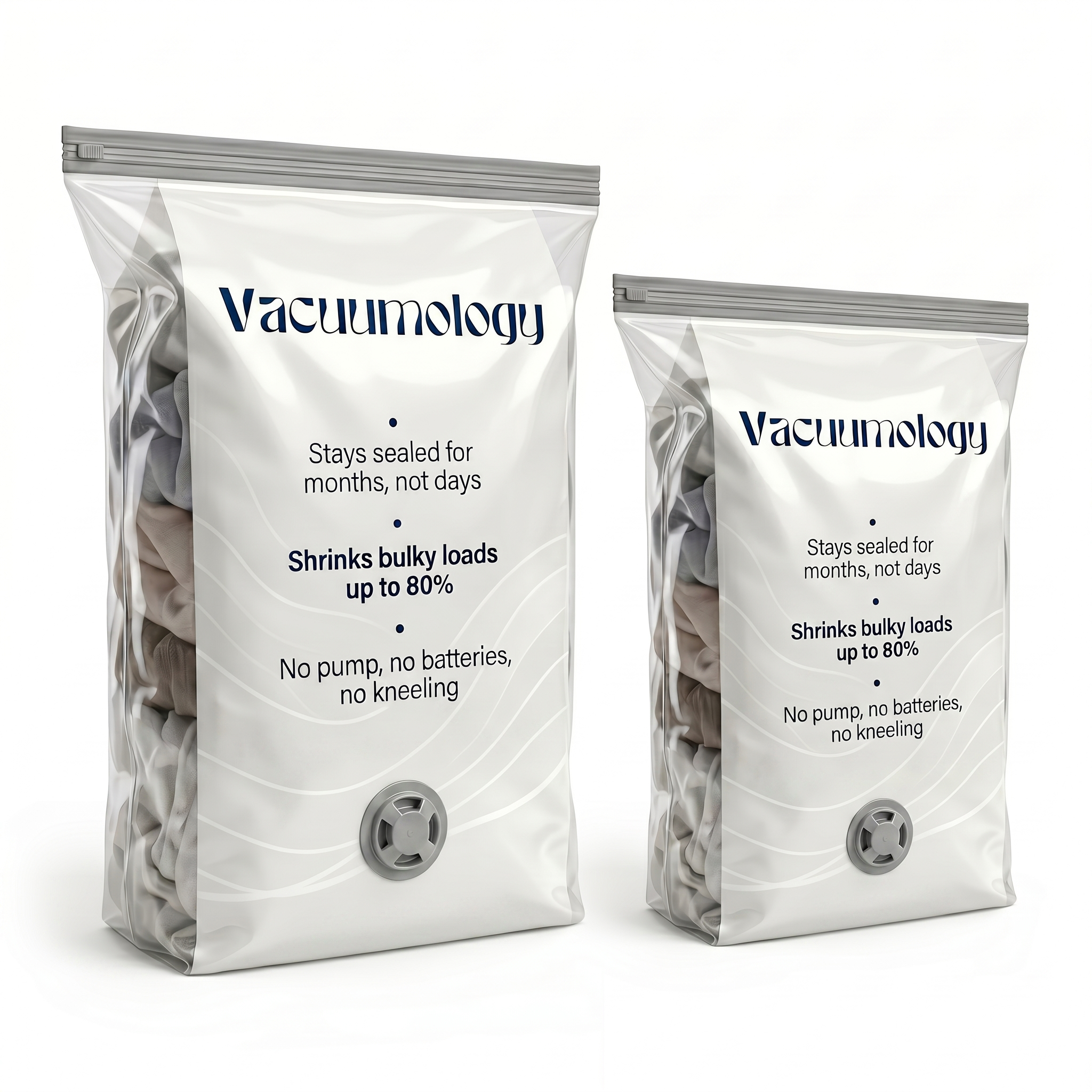 No-Pump Vacuum Compression Bag